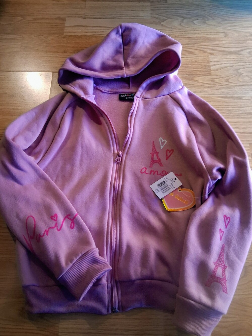 NWT Girls Zipped Hoodie  Blush Sz  M 10/12, , MSRP $26
